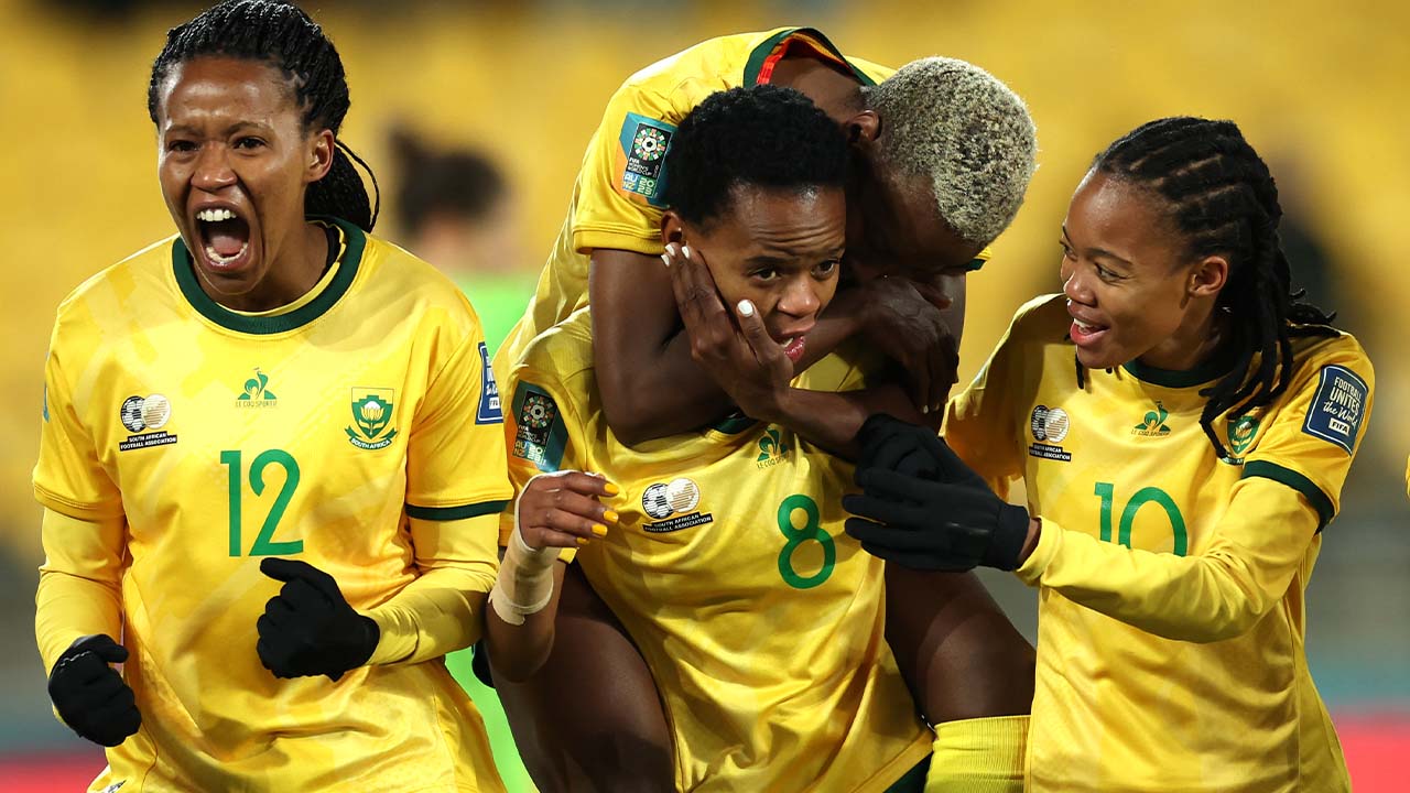 South Africas Hildah Magaia scores goal vs