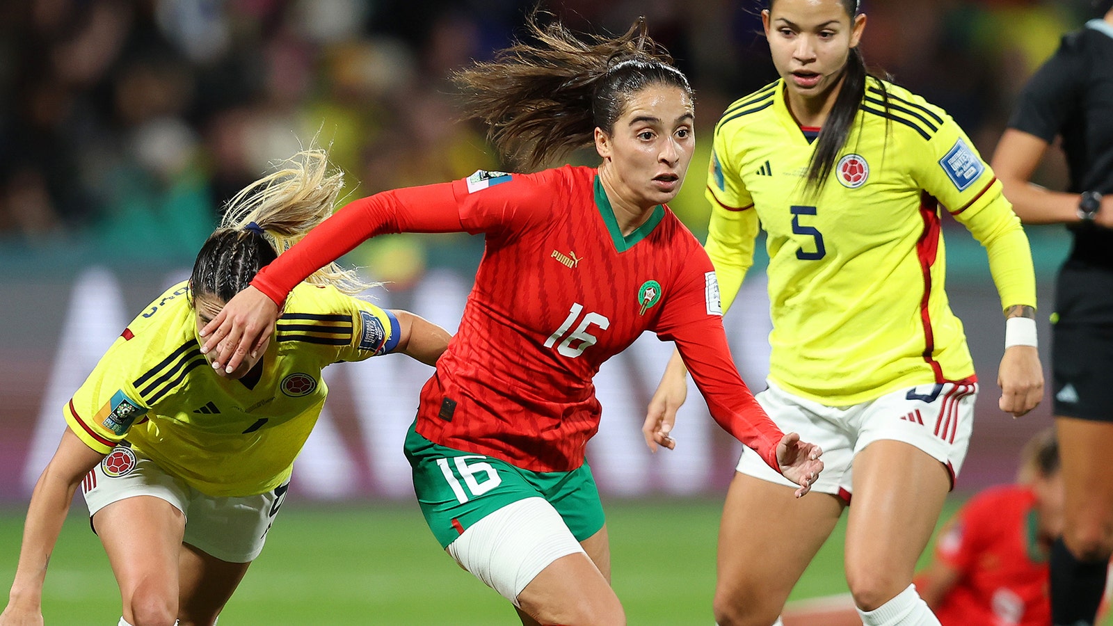 Anissa Lahmari dari Maroko mencetak gol melawan Kolombia di 45+4' | Piala Dunia Wanita FIFA 2023