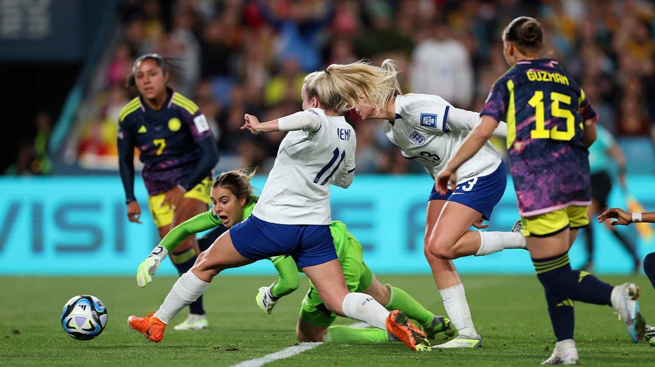 England's Lauren Hemp scores goal vs. Colombia in 45+7' | 2023 FIFA Women's World Cup