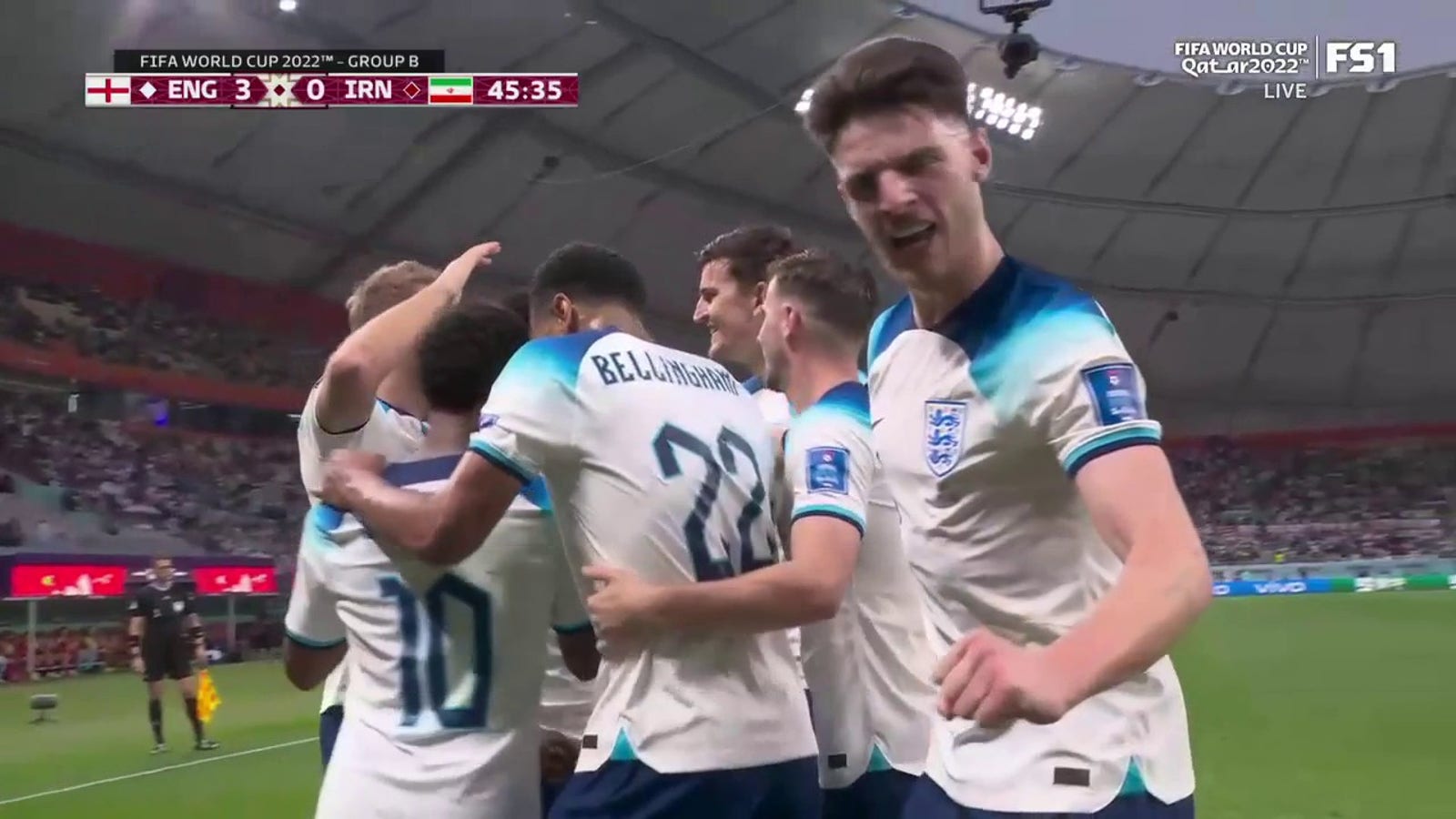 England's Raheem Sterling scores against Iran in 45+1' | FIFA World Cup 2022