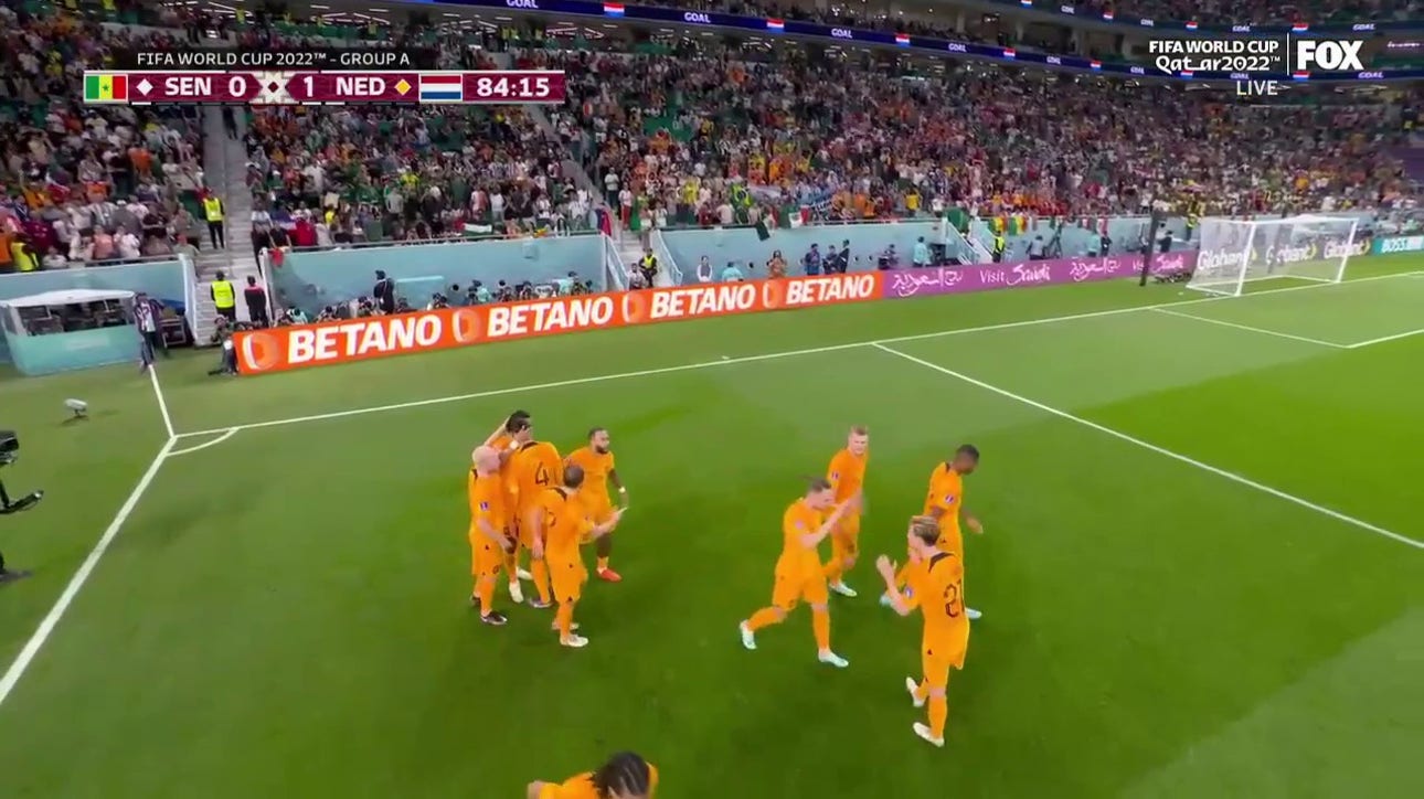 Netherlands's Cody Gakpo scores goal vs. Senegal in 84' | 2022 FIFA World Cup