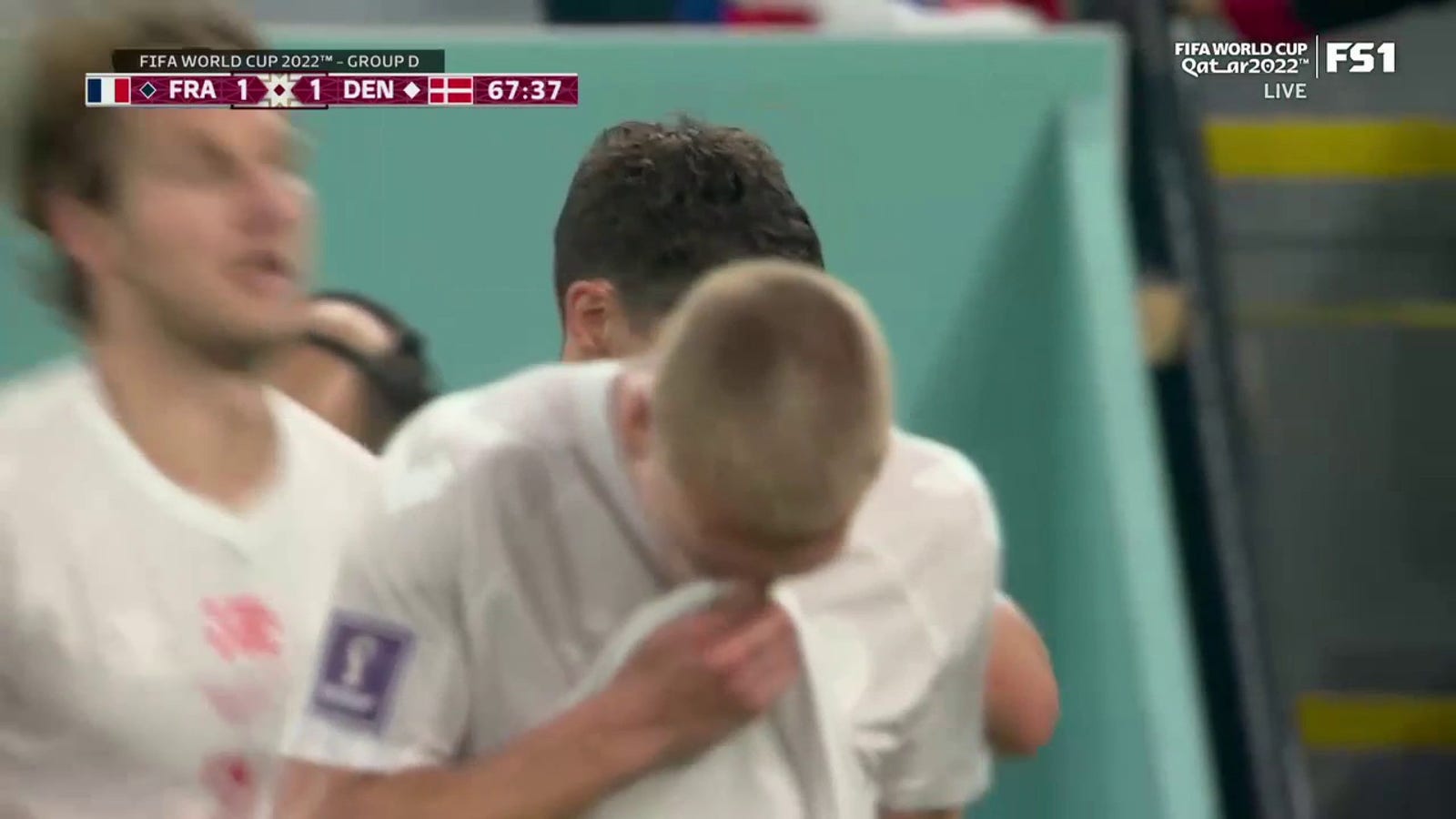 Denmark's Andreas Christensen scores a goal against France in the 68th minute