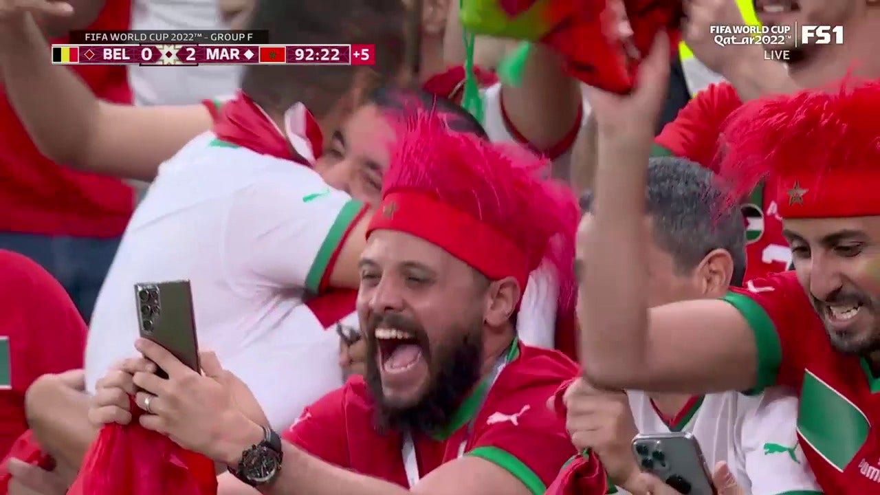 Morocco's Zakaria Aboukhlal scores goal vs. Belgium in 90+2' | 2022 FIFA World Cup