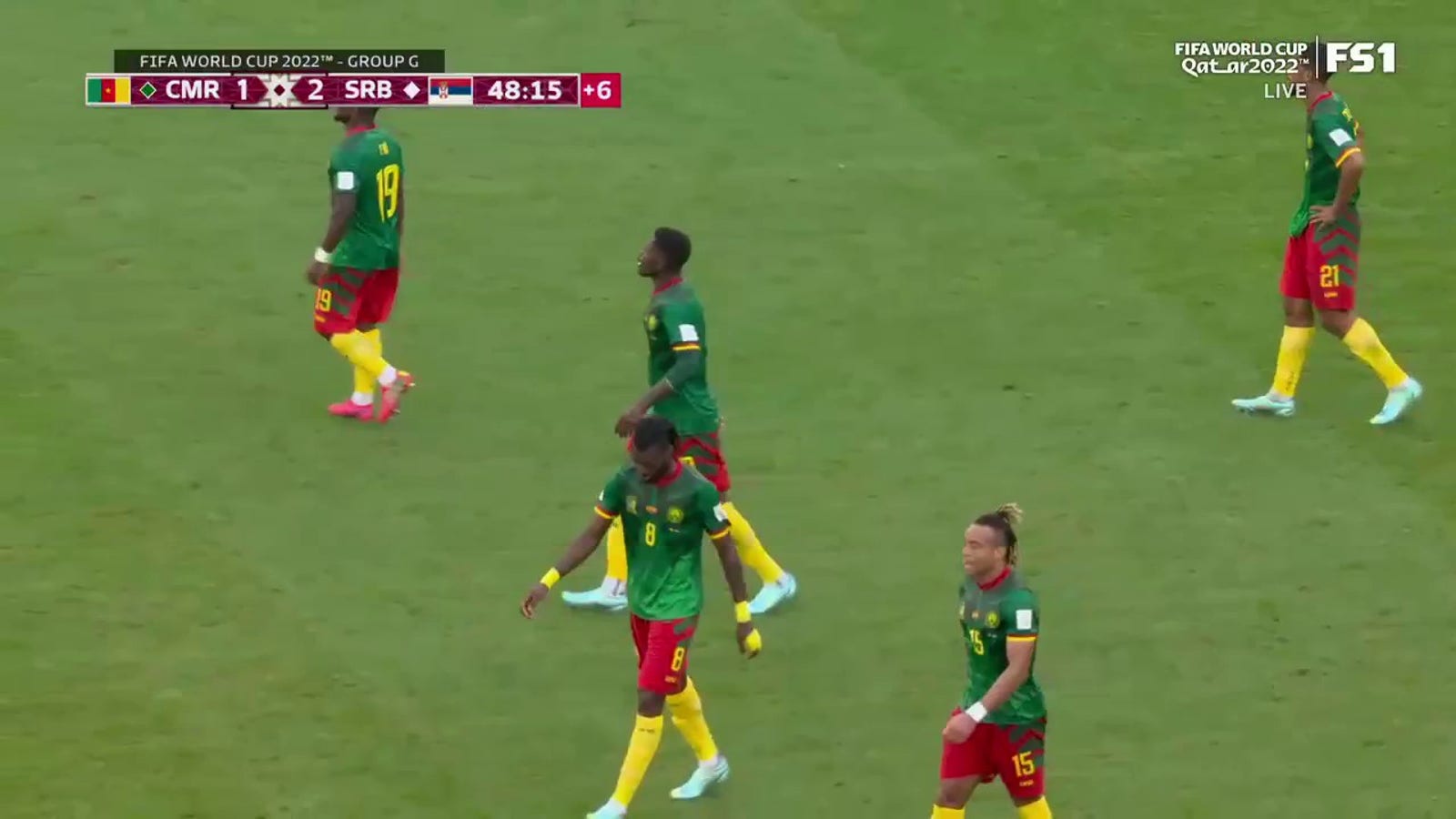 Serbia's Sergej Milinkovic-Savic scored against Cameroon at 45+3'.