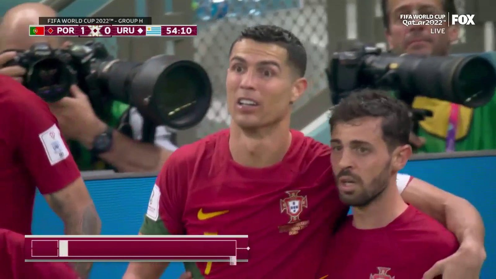 Portugal's Cristiano Ronaldo scores goal vs. Uruguay in 54'