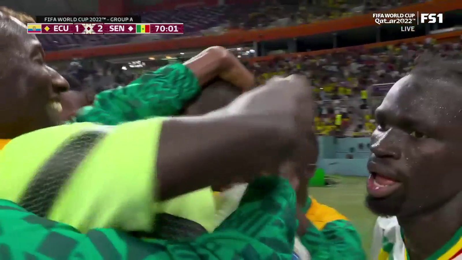 Kalidou Koulibaly of Senegal scores a goal against Ecuador in the 70th minute 
