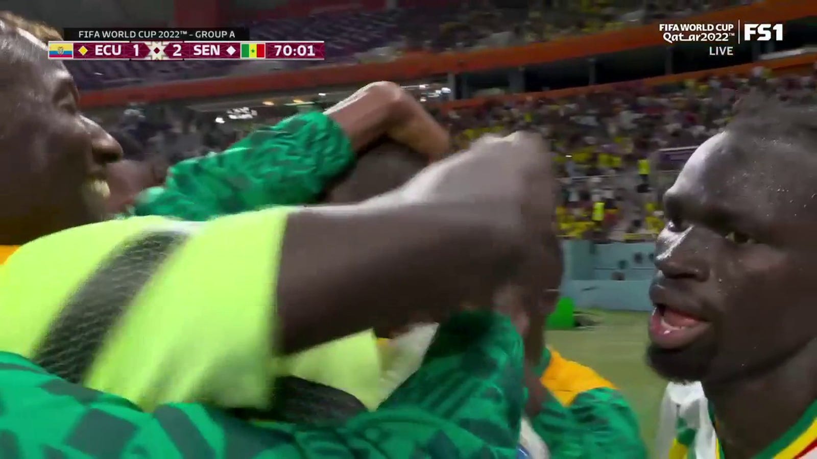 Kalidou Koulibaly of Senegal scores a goal against Ecuador in the 70th minute