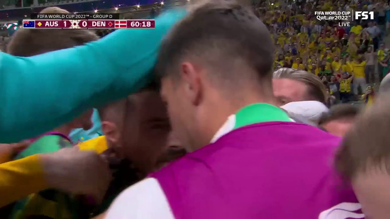 Australian Mathew Leckie scores against Denmark at 60'