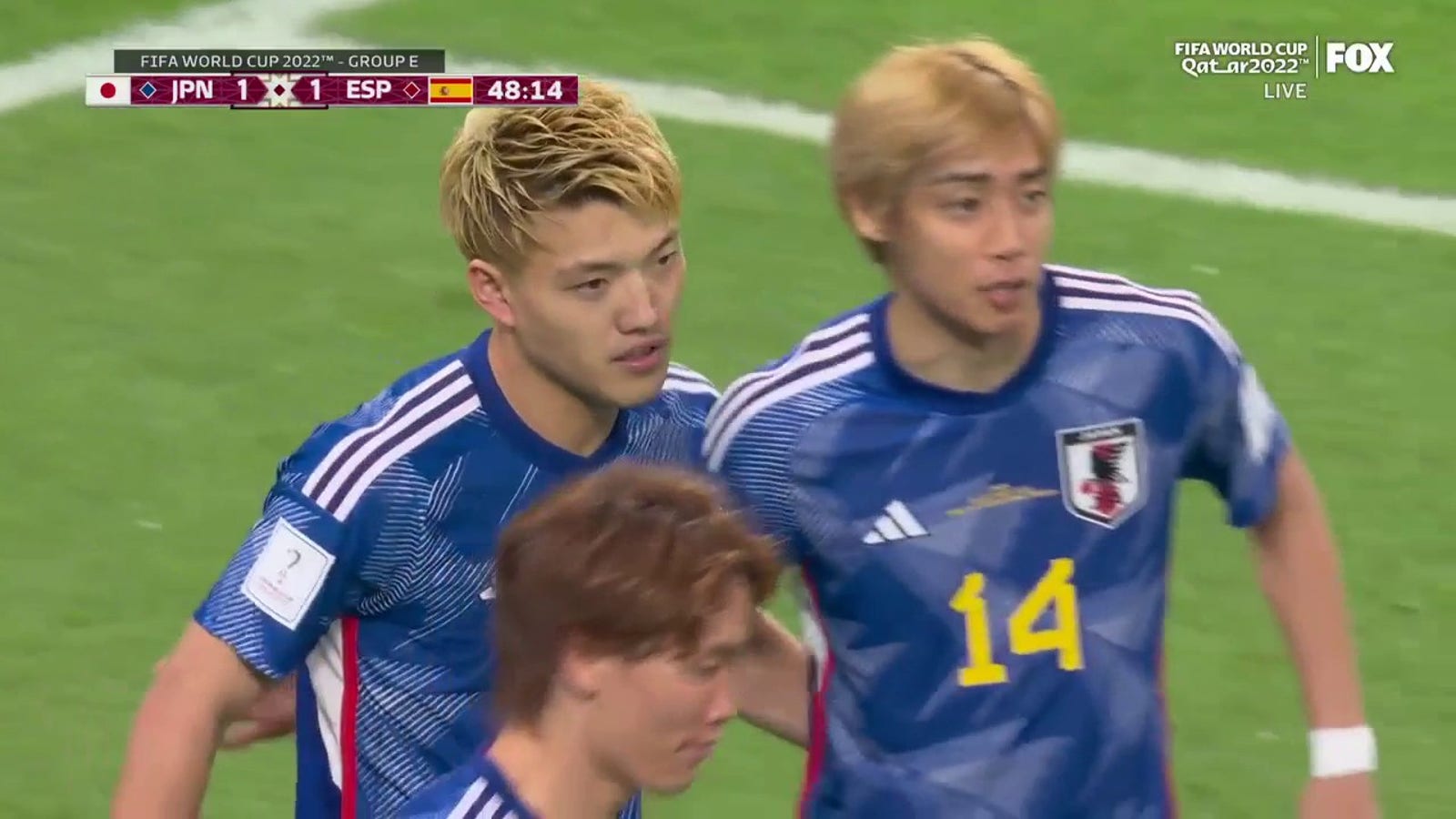 Japan's Ritsu Doan scores goal vs. Spain in 48'