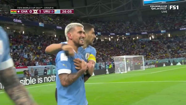 Uruguay's Giorgian De Arrascaeta scores goal vs. Ghana in 26' | 2022 FIFA World Cup