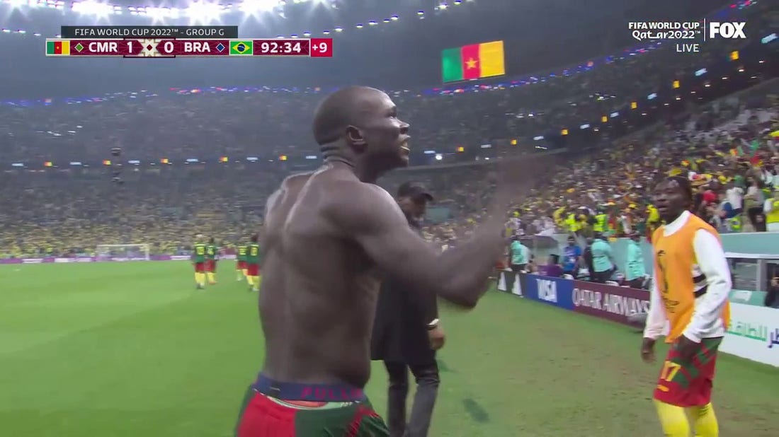 Cameroon's Vincent Aboubakar scores goal vs. Brazil in 90+2' | 2022 FIFA World Cup