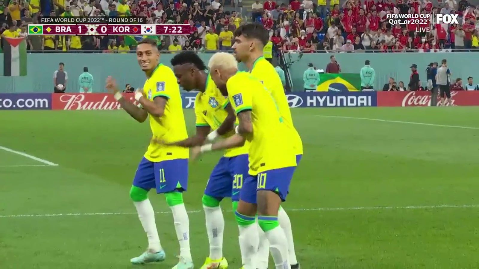 Brazil's Vinícius Júnior scores goal vs. Republic of Korea in 7'
