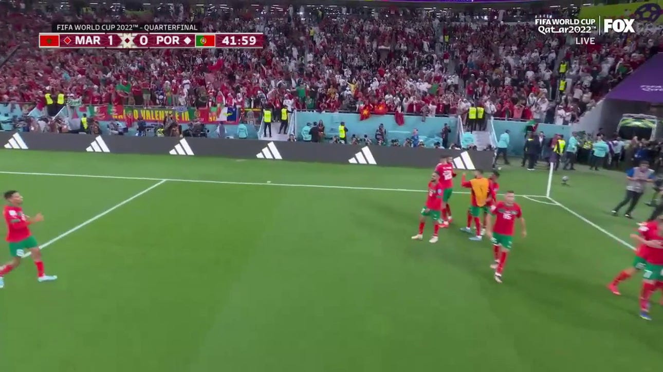 Morocco's Youssef En-Nesyri scores goal vs. Portugal in 42' | 2022 FIFA World Cup