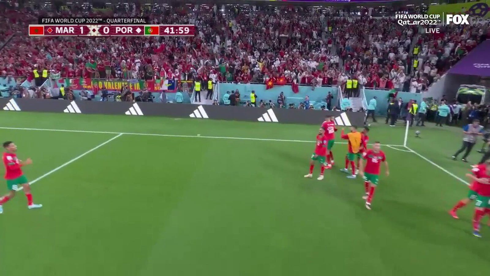 Morocco's Youssef En-Nesyri scores goal vs. Portugal in 42'