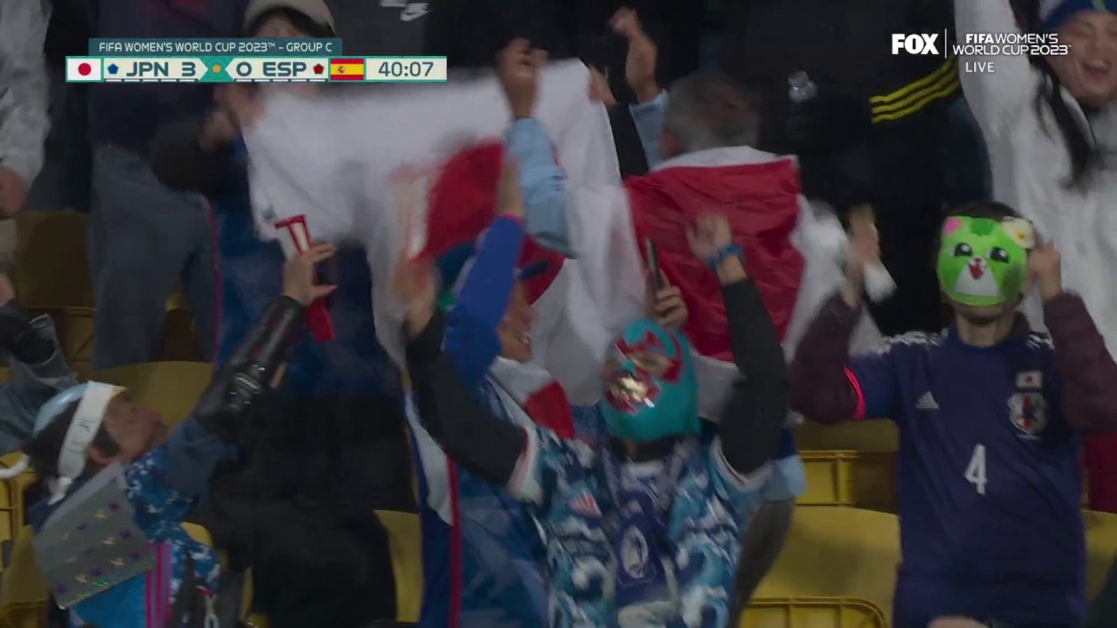 Japan's Hinata Miyazawa scores a goal against Spain in the 40'