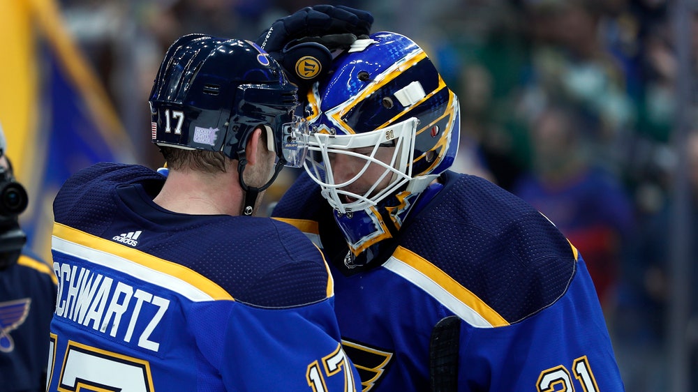 Johnson earns first shutout in nearly two years as Blues defeat Sharks 4-0