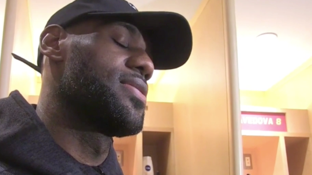 Watch LeBron's brain melt down after question about unfollowing Cavs