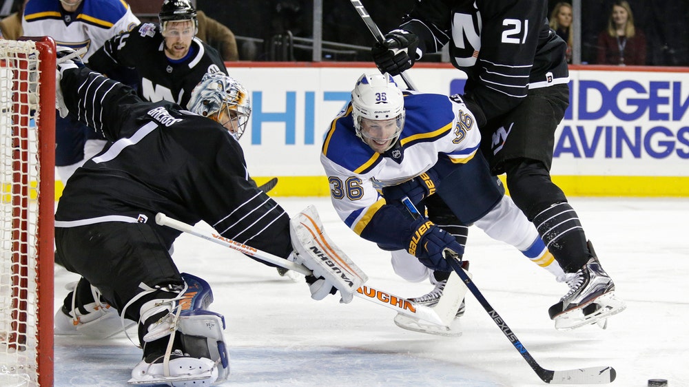 Blues settle for a point in 2-1 shootout loss to the Islanders
