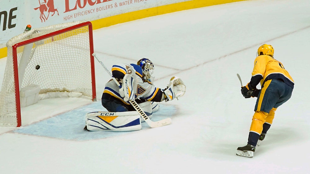 Blues blow three-goal lead in 4-3 OT loss to Preds