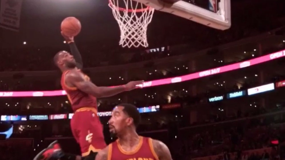 LeBron James flushes awful J.R. Smith alley-oop with left hand, is a freak of nature