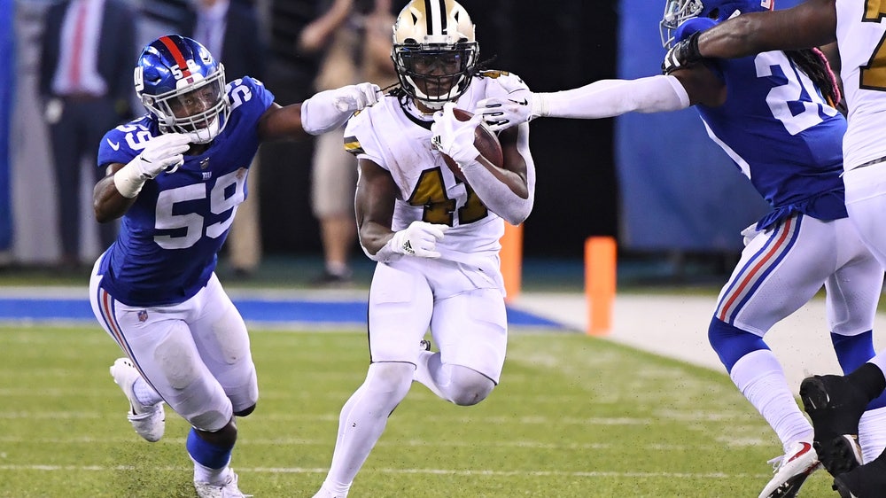 Kamara runs for 3 second-half TDs, Saints beat Giants 33-18