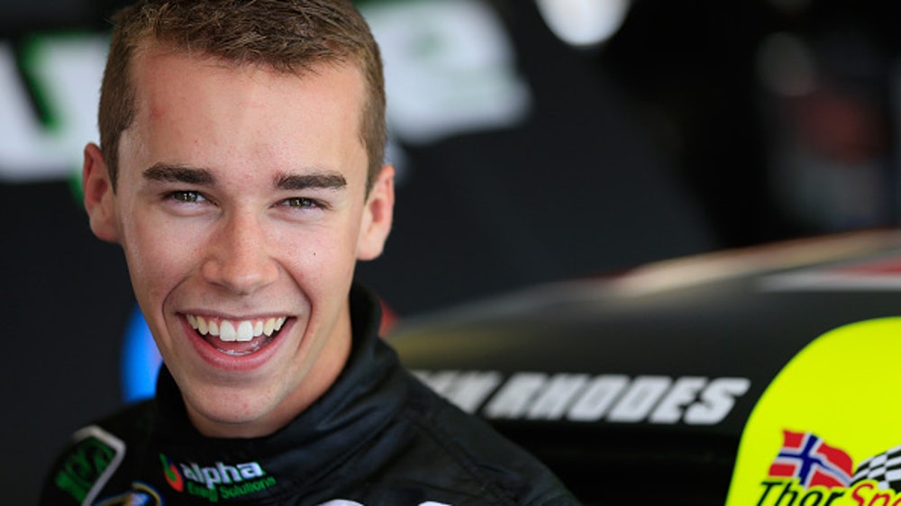 Truck Series driver Ben Rhodes sings his way through rain delay