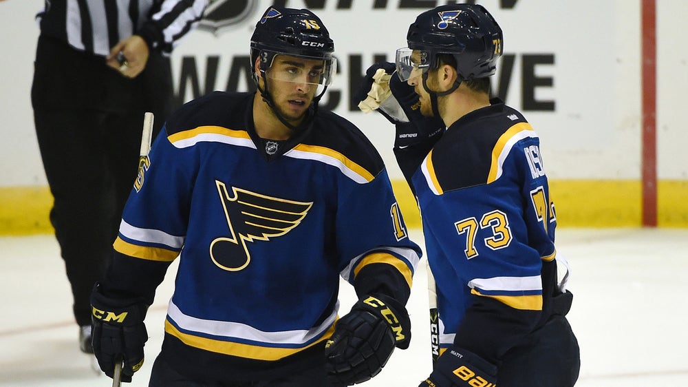 Agostino collects five points in Blues' 7-3 preseason win