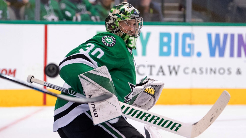 Bishop, Khudobin combine for shutout, Stars beat Flames 2-0
