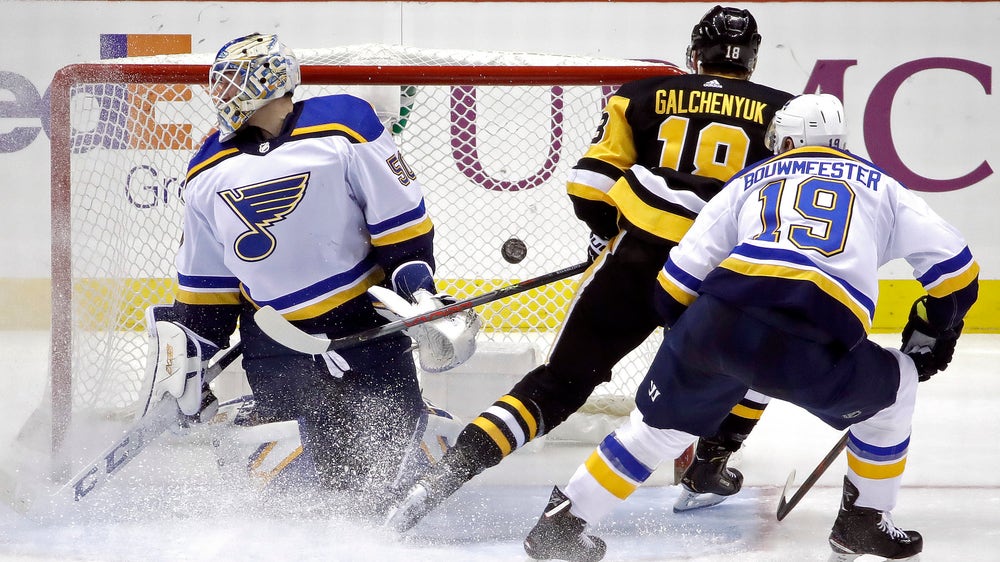 Blues suffer first regulation road loss in more than a month, 3-0 to Penguins