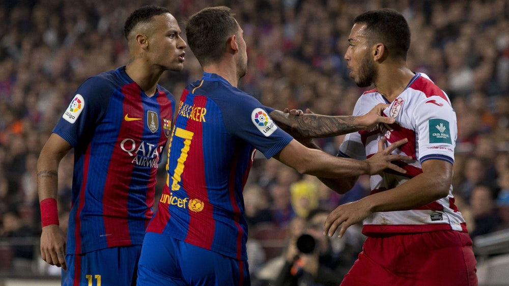 Watch: Neymar pushes Granada's Ruben Vezo down stairs at Camp Nou
