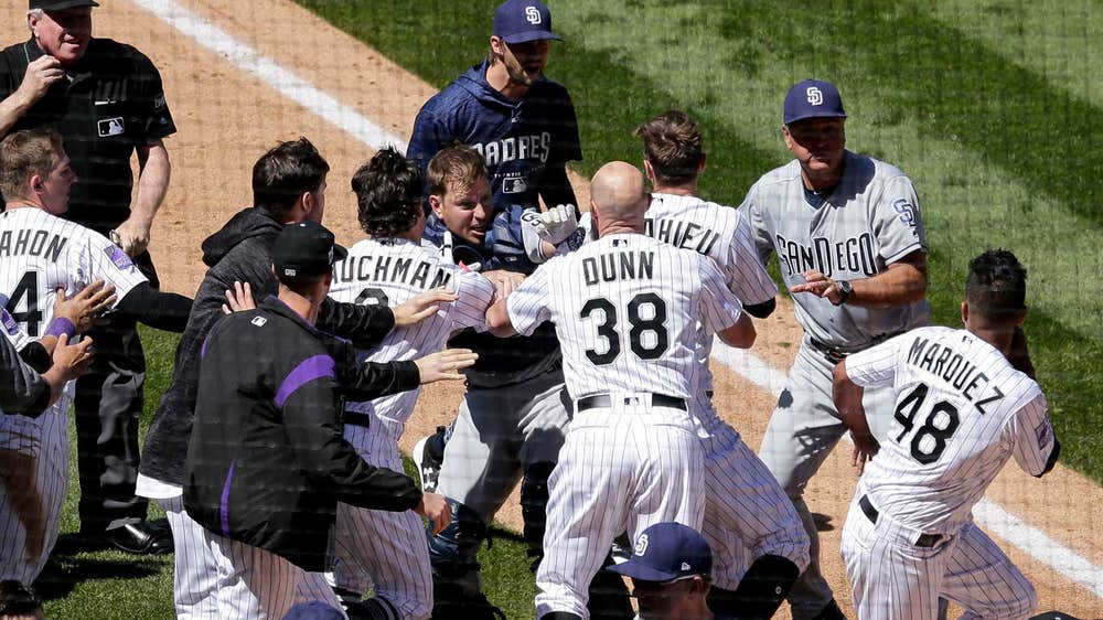 Benches clear in Colorado as Perdomo pitch sails behind Arenado