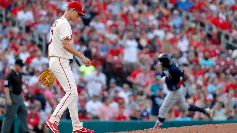 Weaver tagged for eight runs in Cardinals' 11-4 loss to Braves