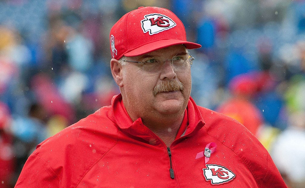 Andy Reid can't stop talking about Snickers and cheeseburgers at Chiefs