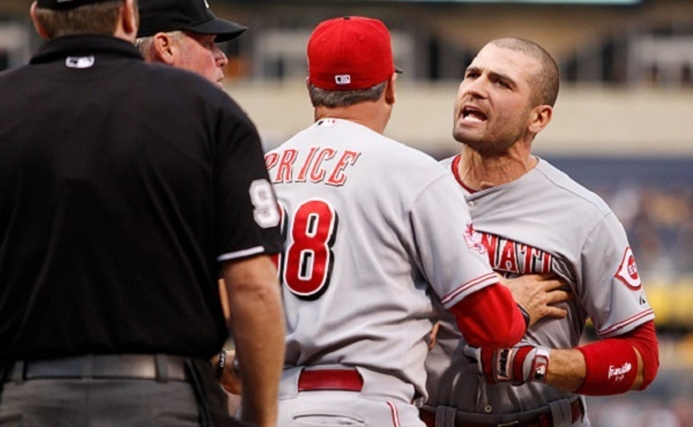 Joey Votto ejected for throwing helmet, bumping umpire FOX Sports