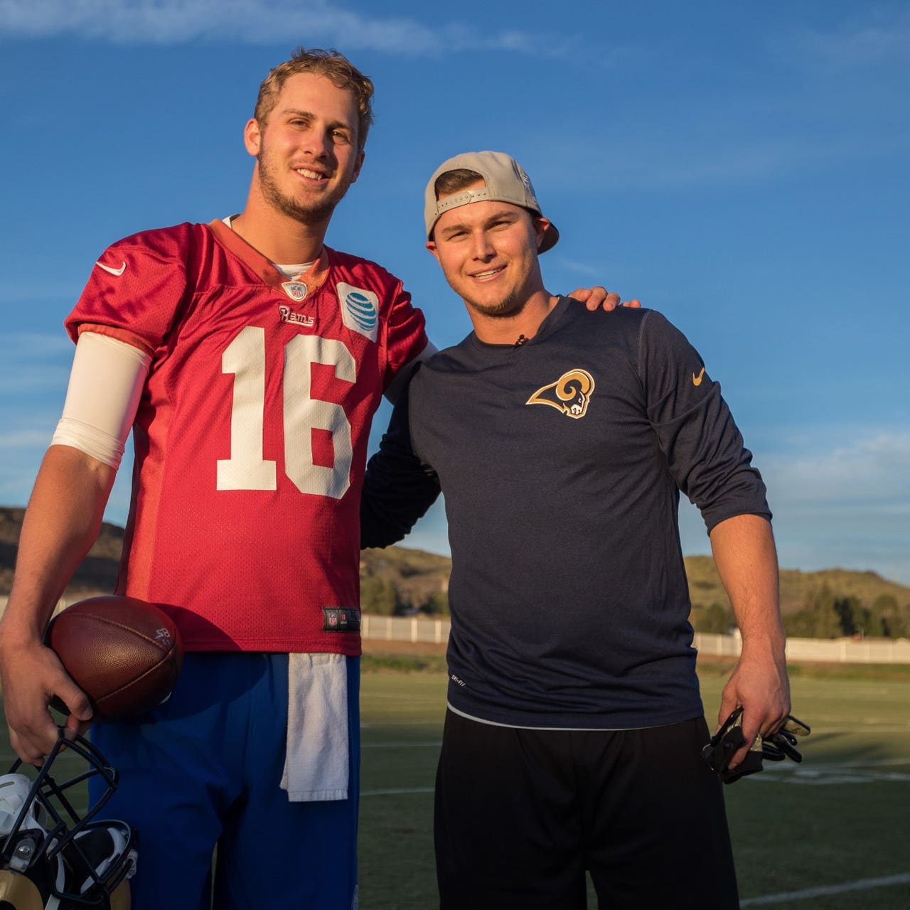 Dodgers' Joc Pederson gets some passes from Rams' Jared Goff – East Bay  Times