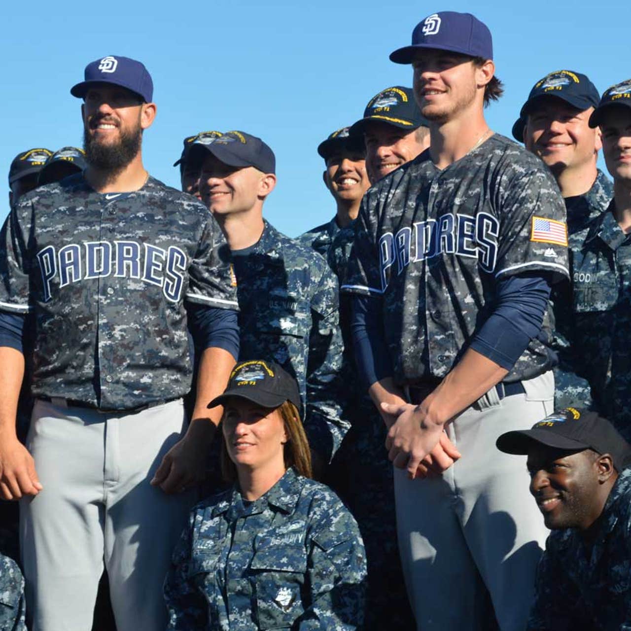 Padres show off new Navy camouflage jerseys 