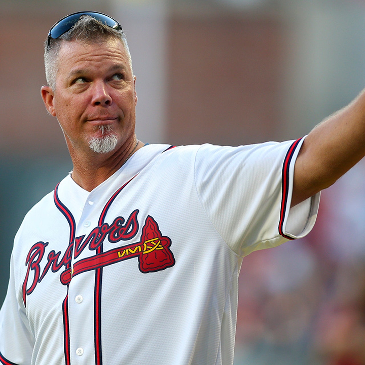 FOX Sports South broadcast booth returns to the right field stands with guest analyst Chipper Jones for Atlanta Braves telecast FOX Sports