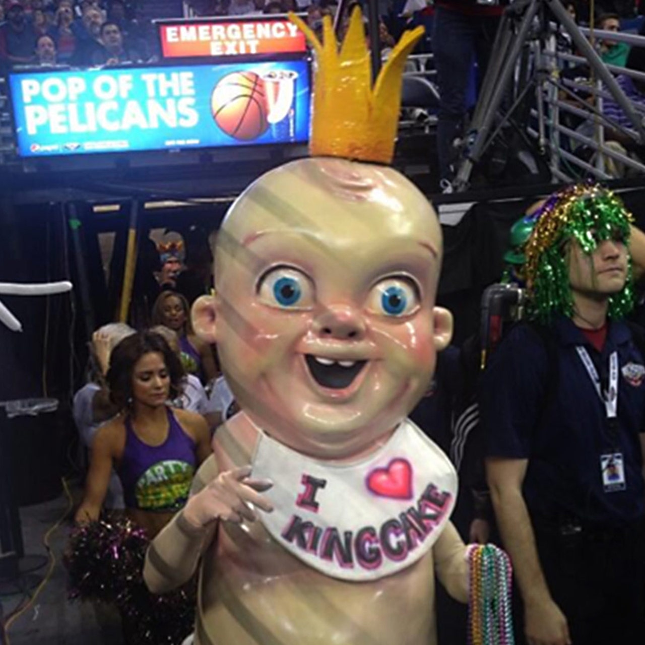 Pelicans King Cake Baby Mascot Is Back To Haunt Your Dreams Fox Sports