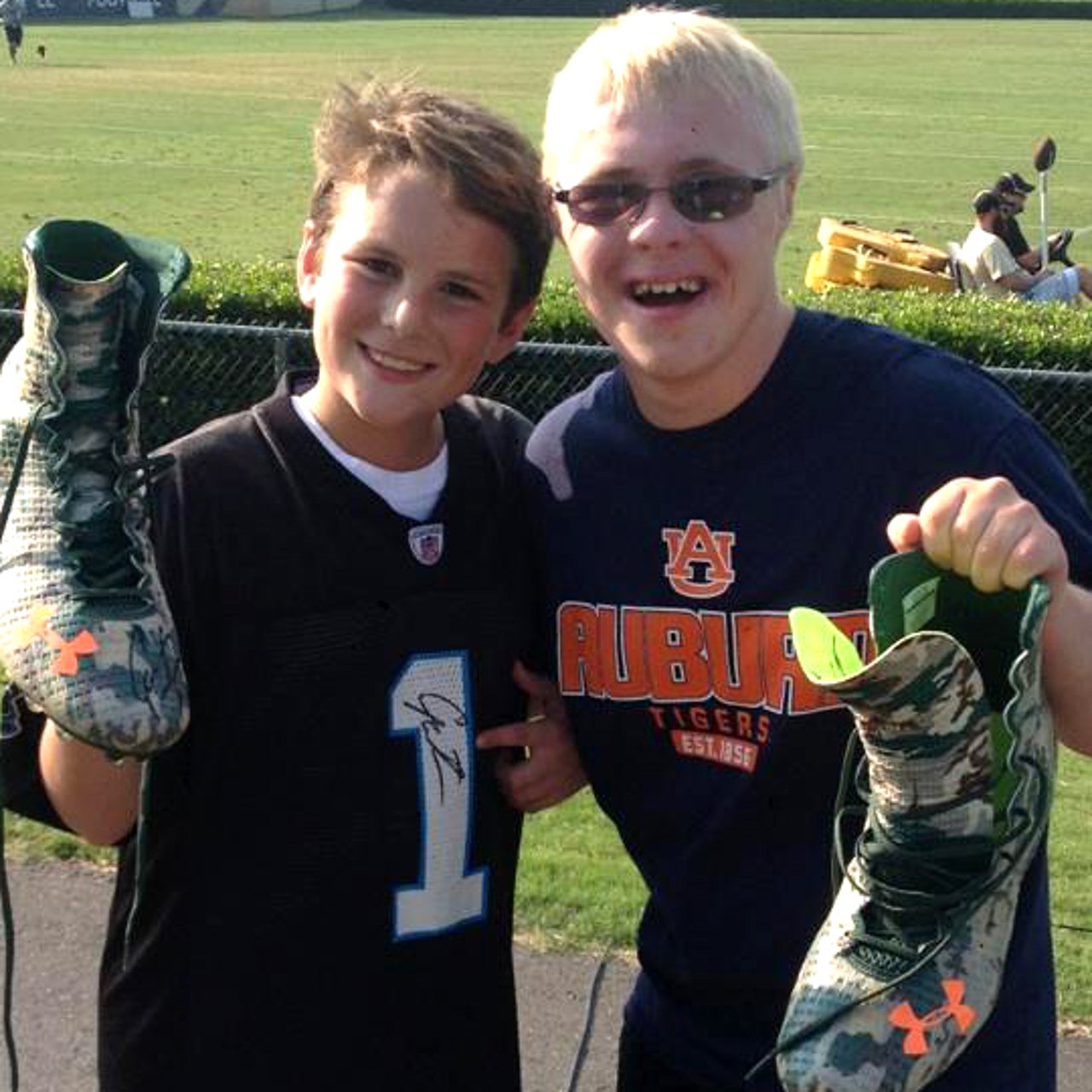 Cam Newton gives two kids signed pair of cleats at Panthers camp FOX Sports