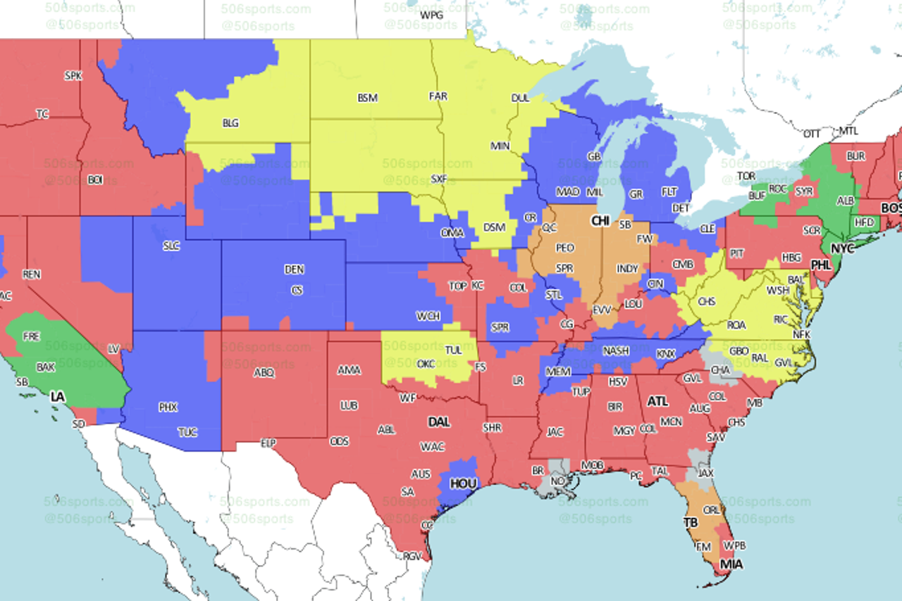 NFL TV Schedule and Broadcast Map Week 10 FOX Sports