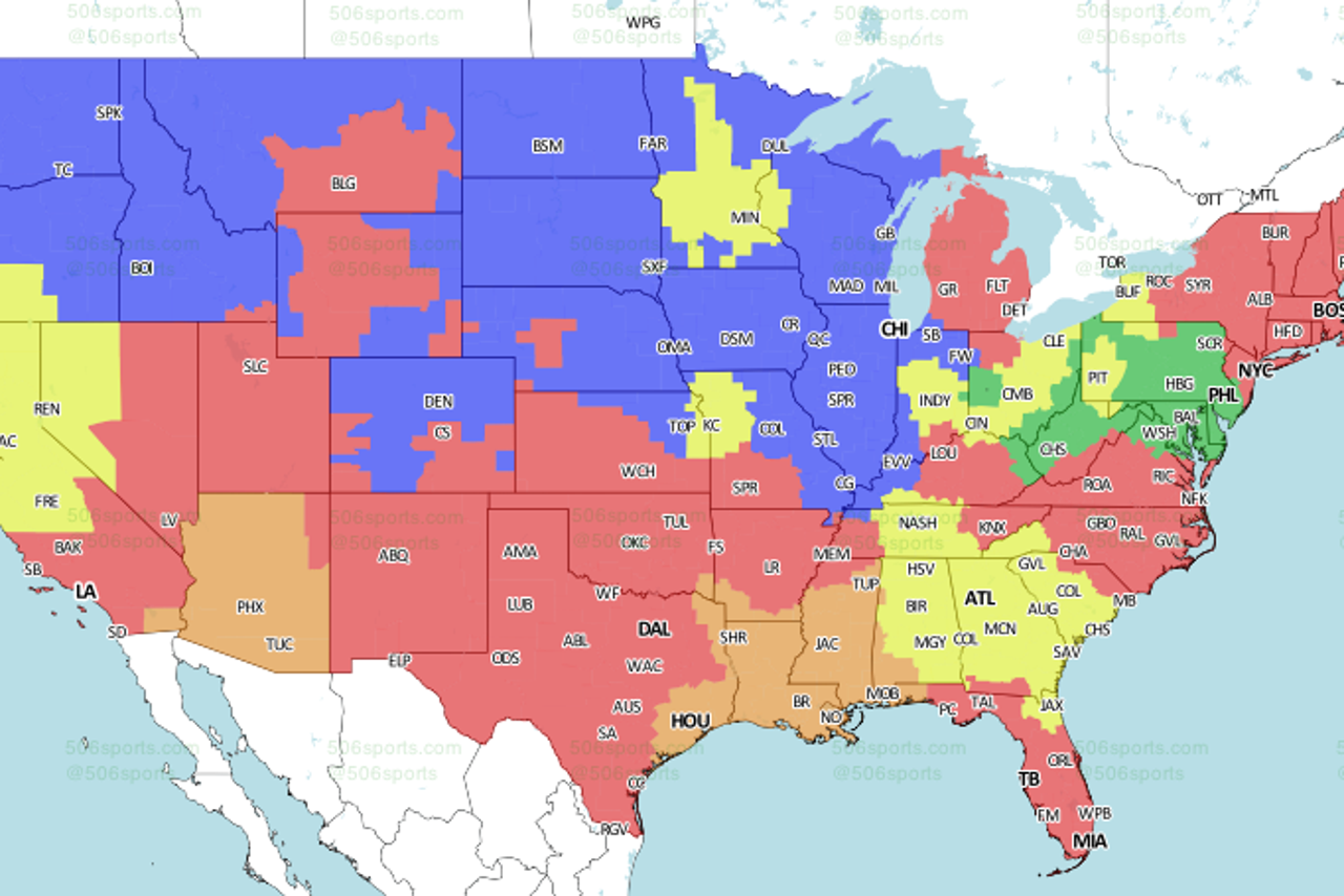 NFL Week 15 TV Schedule and Broadcast Map FOX Sports