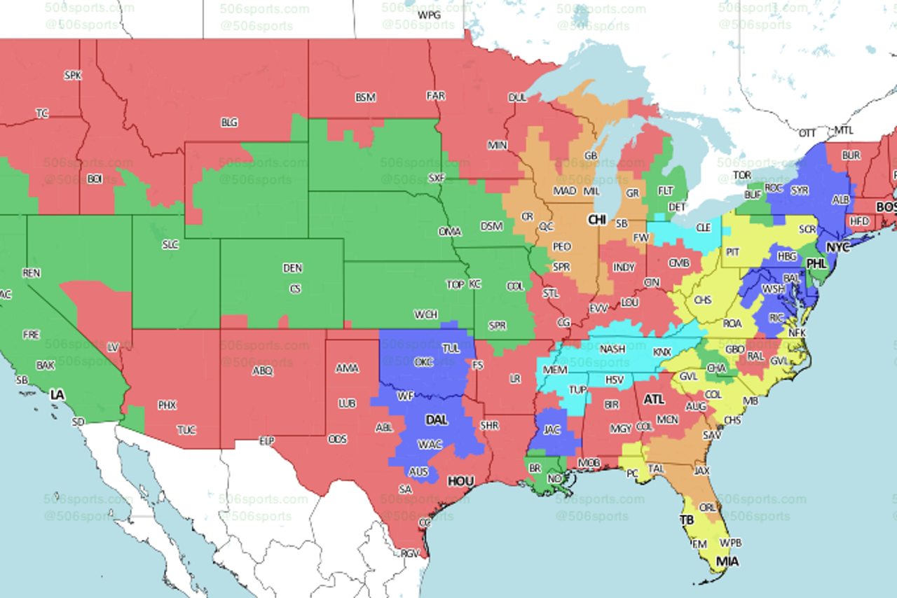 NFL TV Schedule and Broadcast Map Week 6 FOX Sports