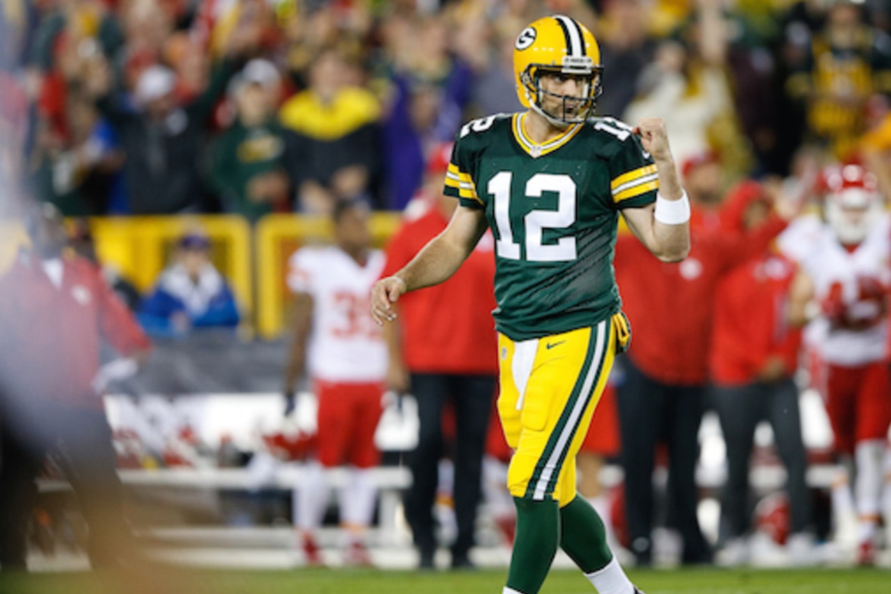 aaron rodgers touchdown celebration