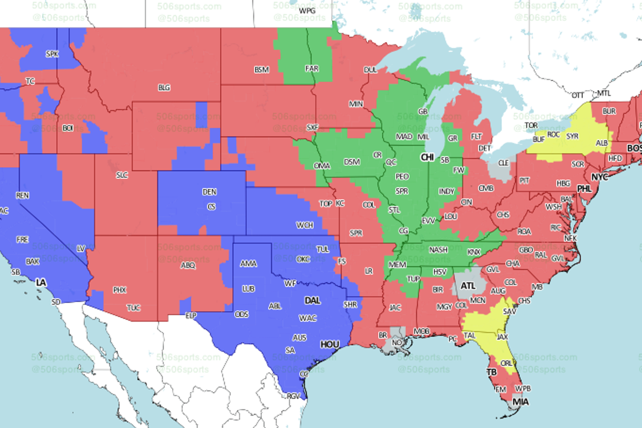 NFL TV Schedule and Broadcast Map Week 12 FOX Sports