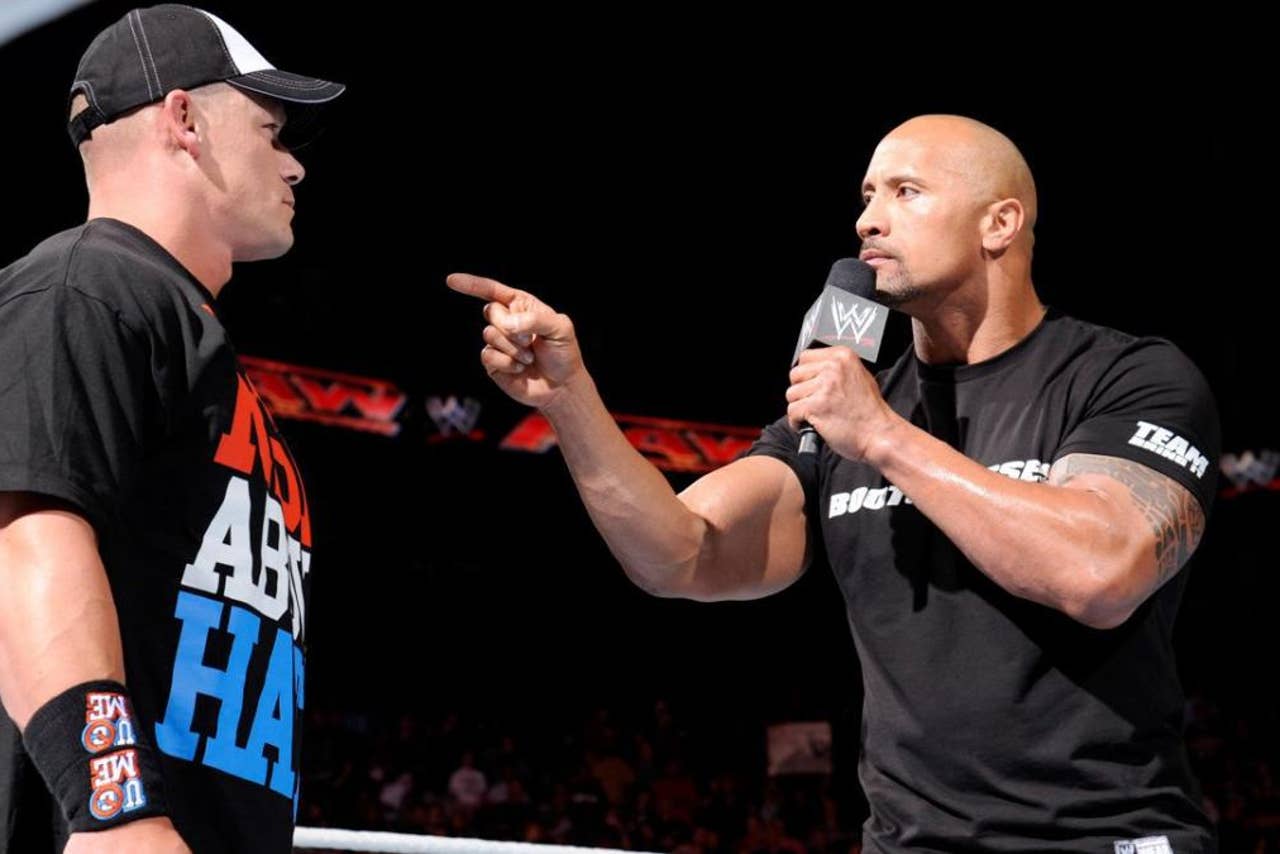 WWE WrestleMania Flashback: John Cena battles The Rock at WrestleMania 28 |  FOX Sports, image size:1280x854