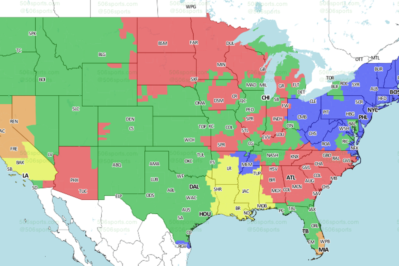 NFL TV Schedule and Broadcast Map Week 12 FOX Sports