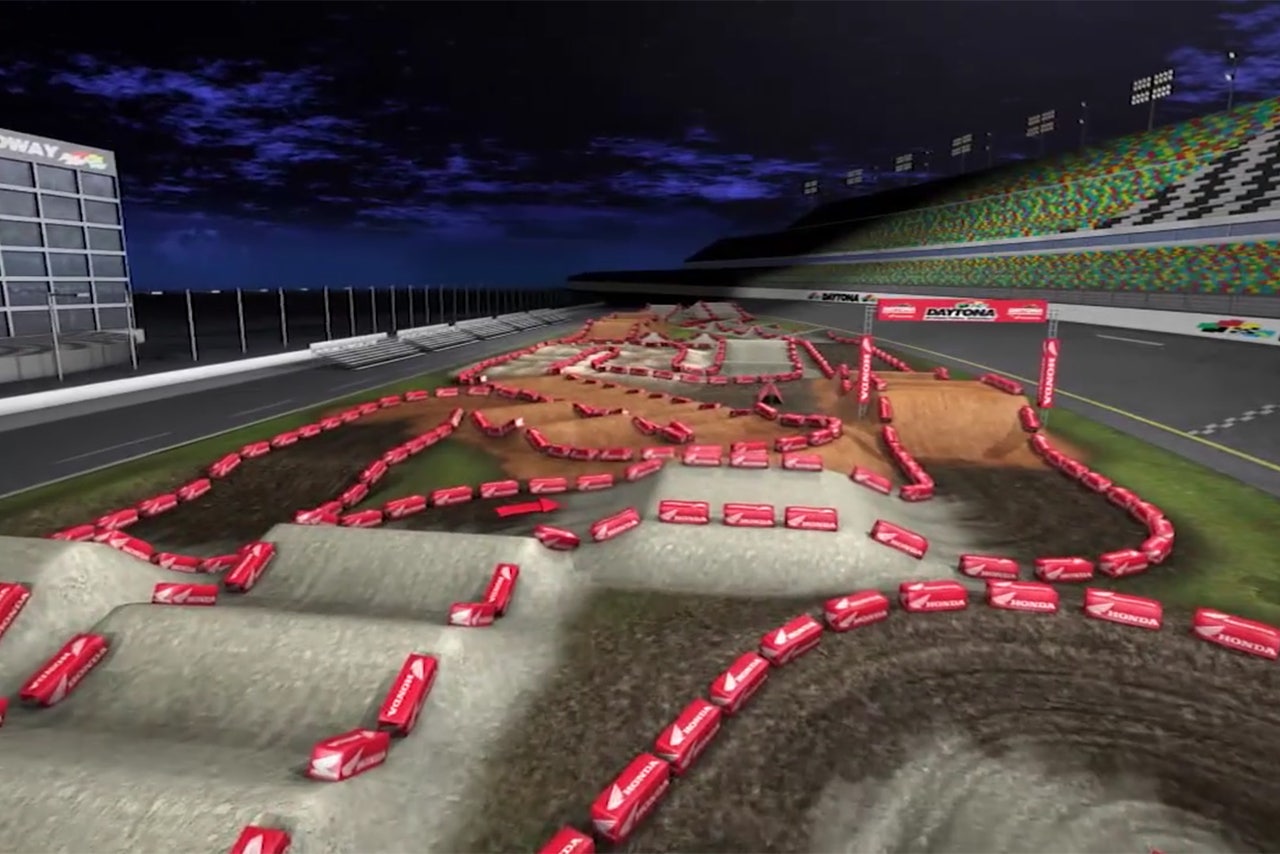 Here's the track layout for the Daytona Supercross FOX Sports