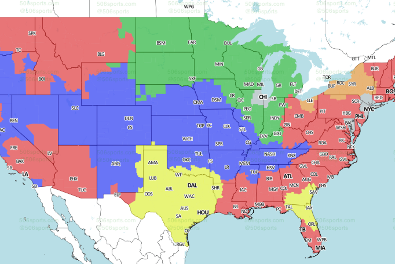 NFL Week 15 TV Schedule and Broadcast Map FOX Sports