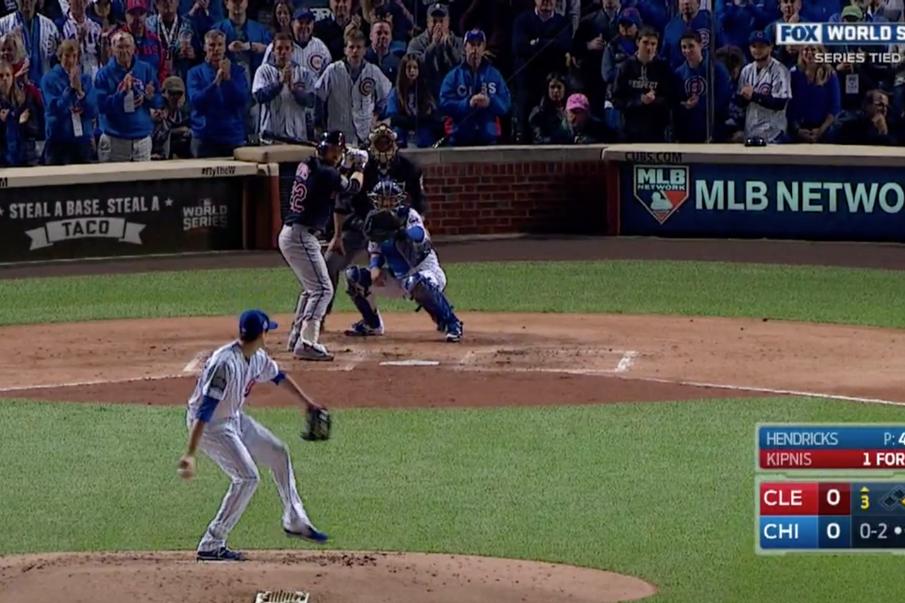 Notice the guy behind home plate in a pink hat? He's sat there since
