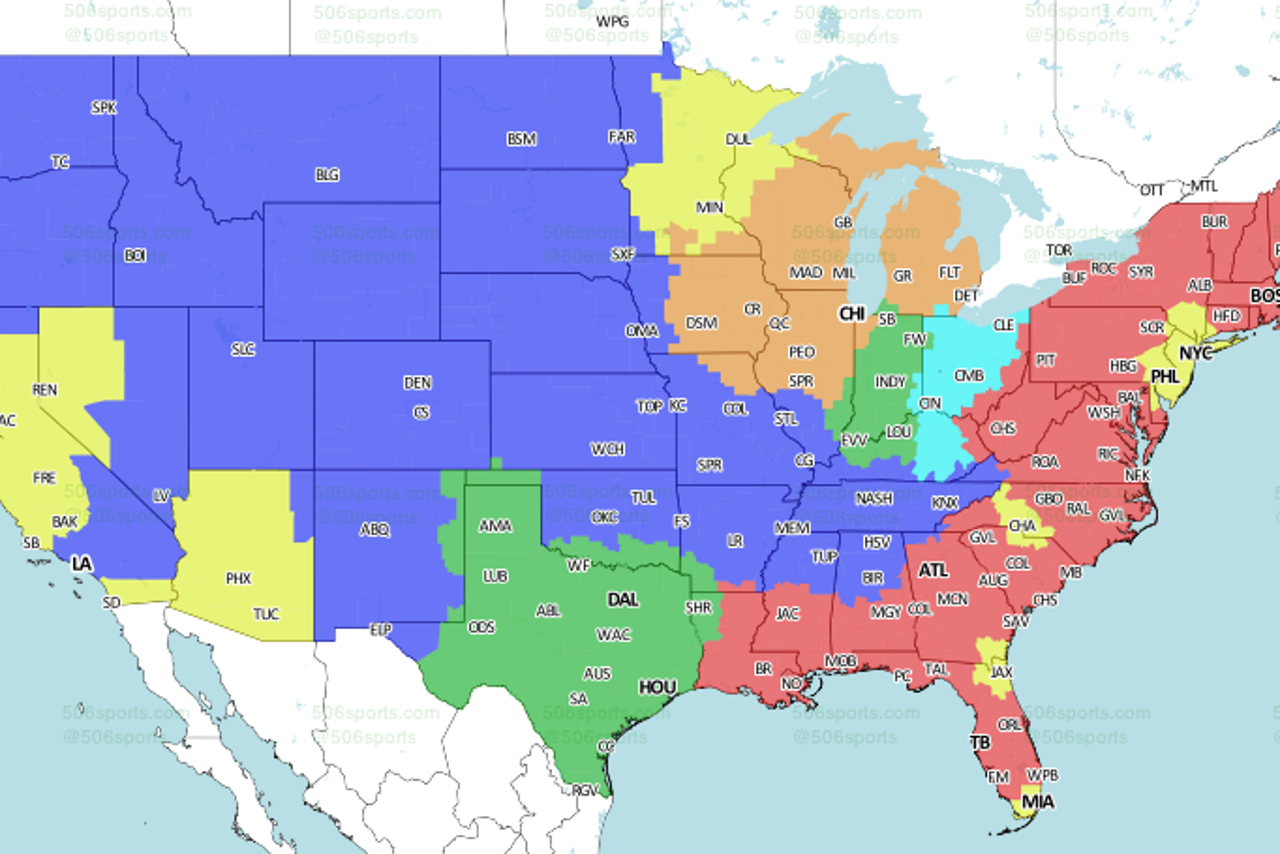NFL Week 14 TV Schedule and Broadcast Maps FOX Sports